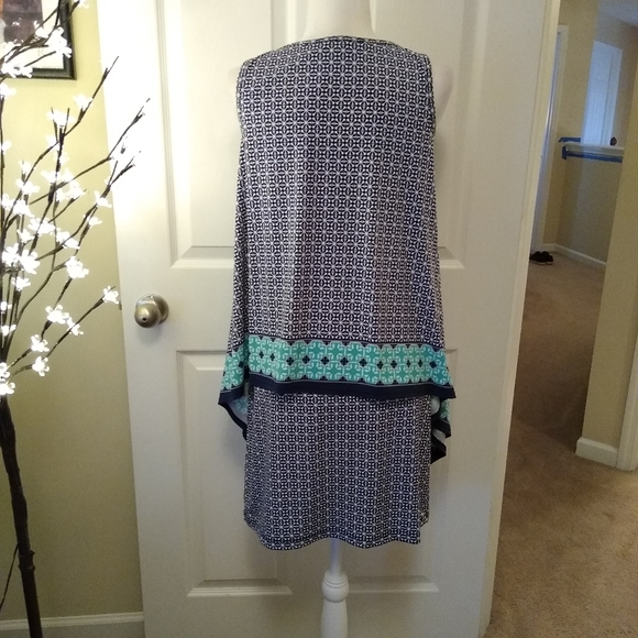 Max Studio blue teal blouse tank dress. Small - Picture 5 of 6